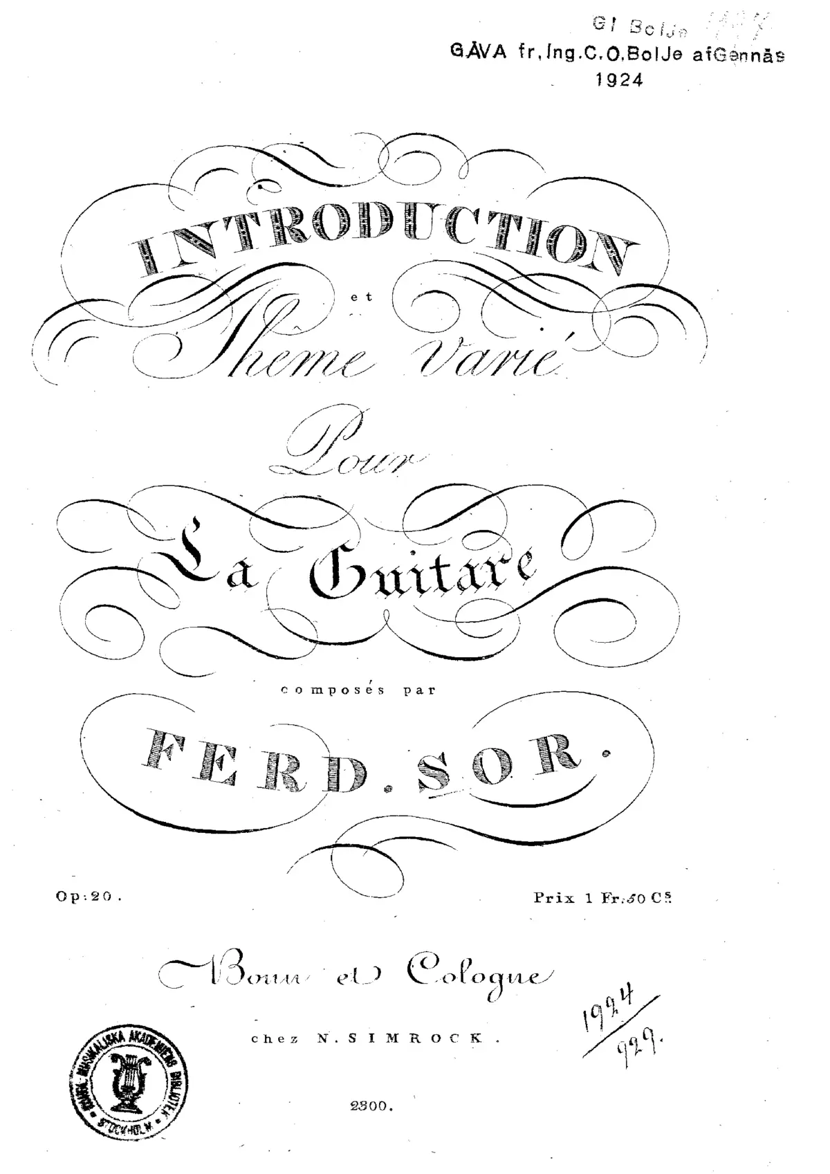 Introduction et thème varié pour la guitare - Page 1