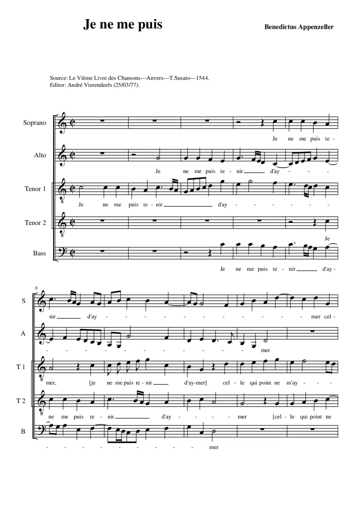 Je ne me puis - Page 1