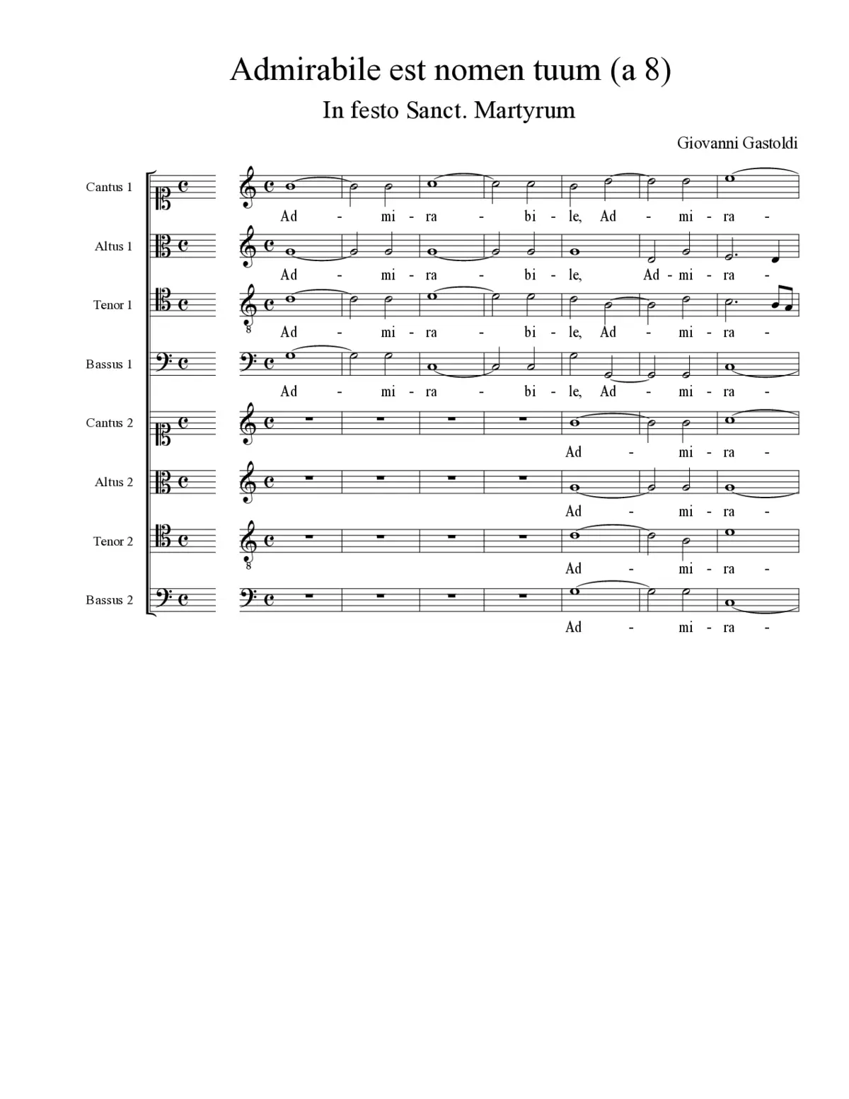 Admirabile est nomen tuum (a 8) - Page 1