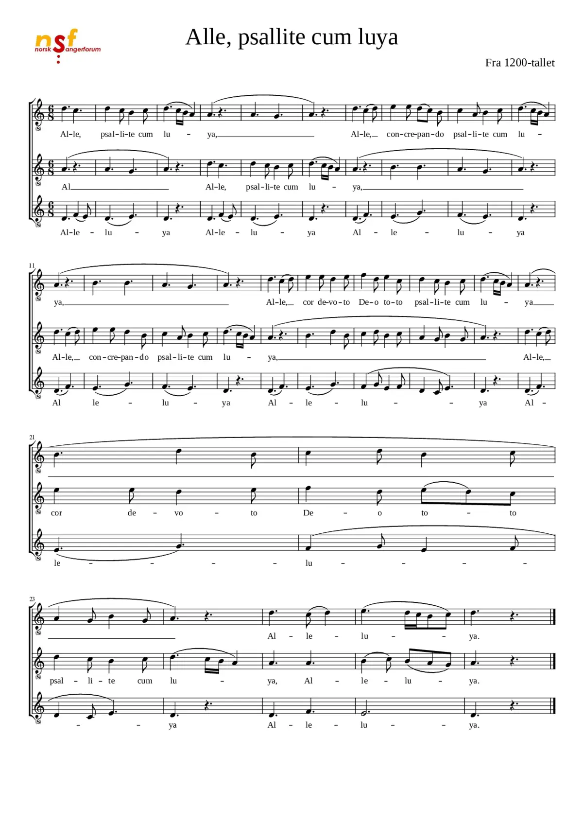 Alle Psallite Cum Luya - Page 1