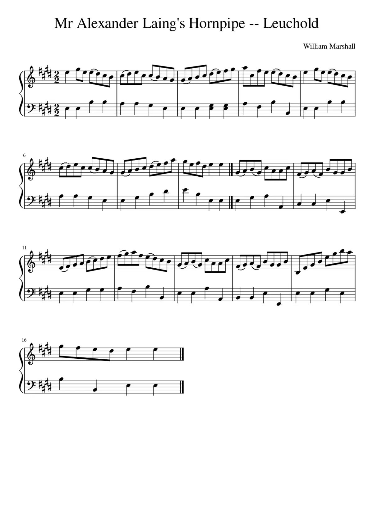 Mr Alexander Laing's Hornpipe -- Leuchold - Page 1