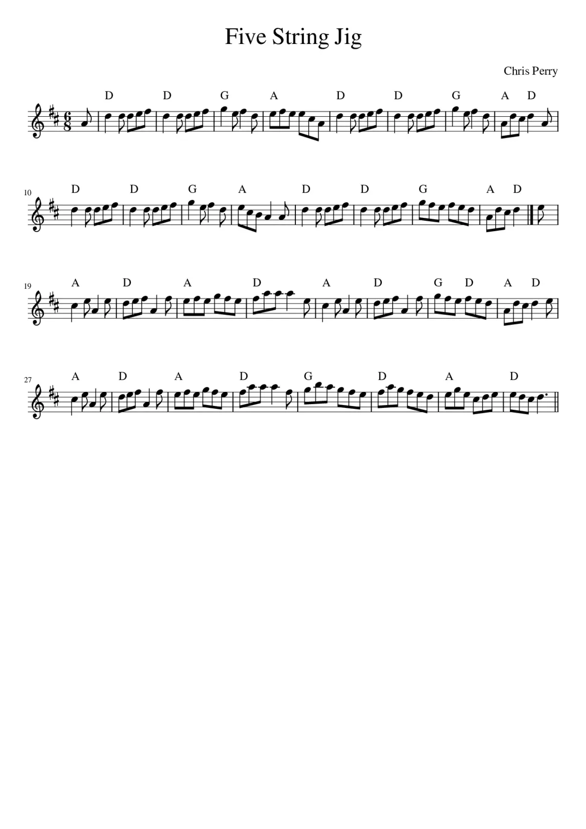 Five String Jig - Page 1