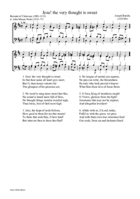 Jesu! the very thought is sweet