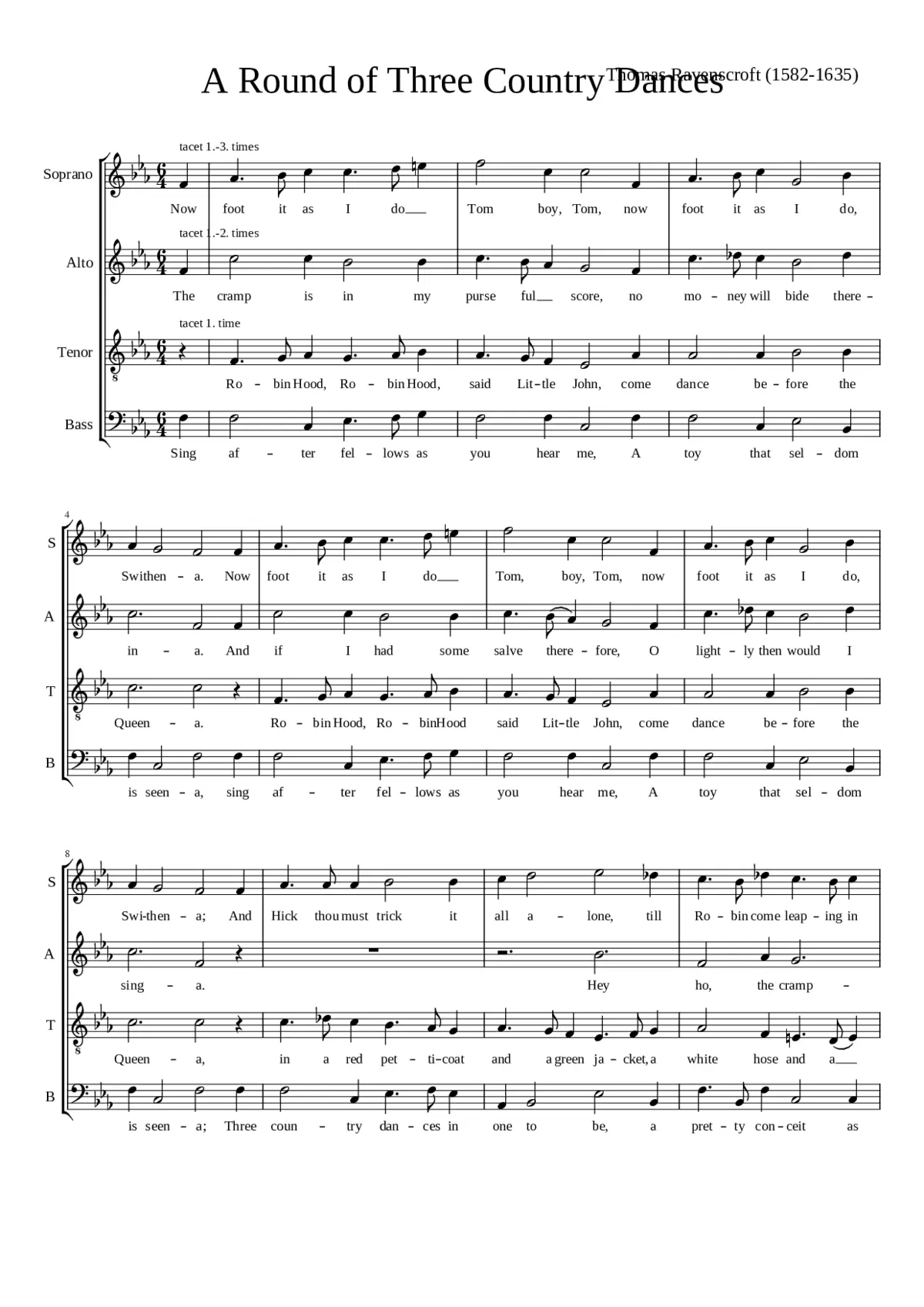 A Round of Three Country Dances - Page 1
