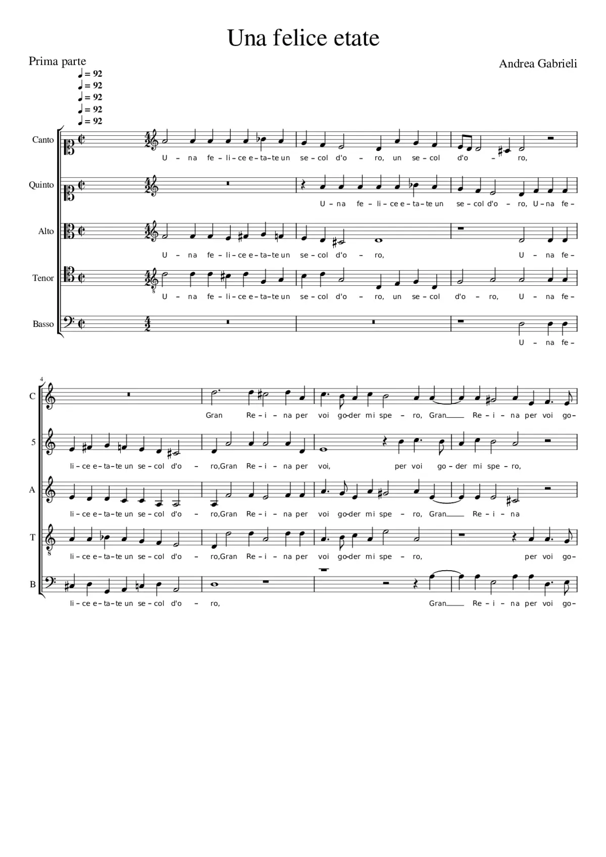 Una felice etate - Page 1