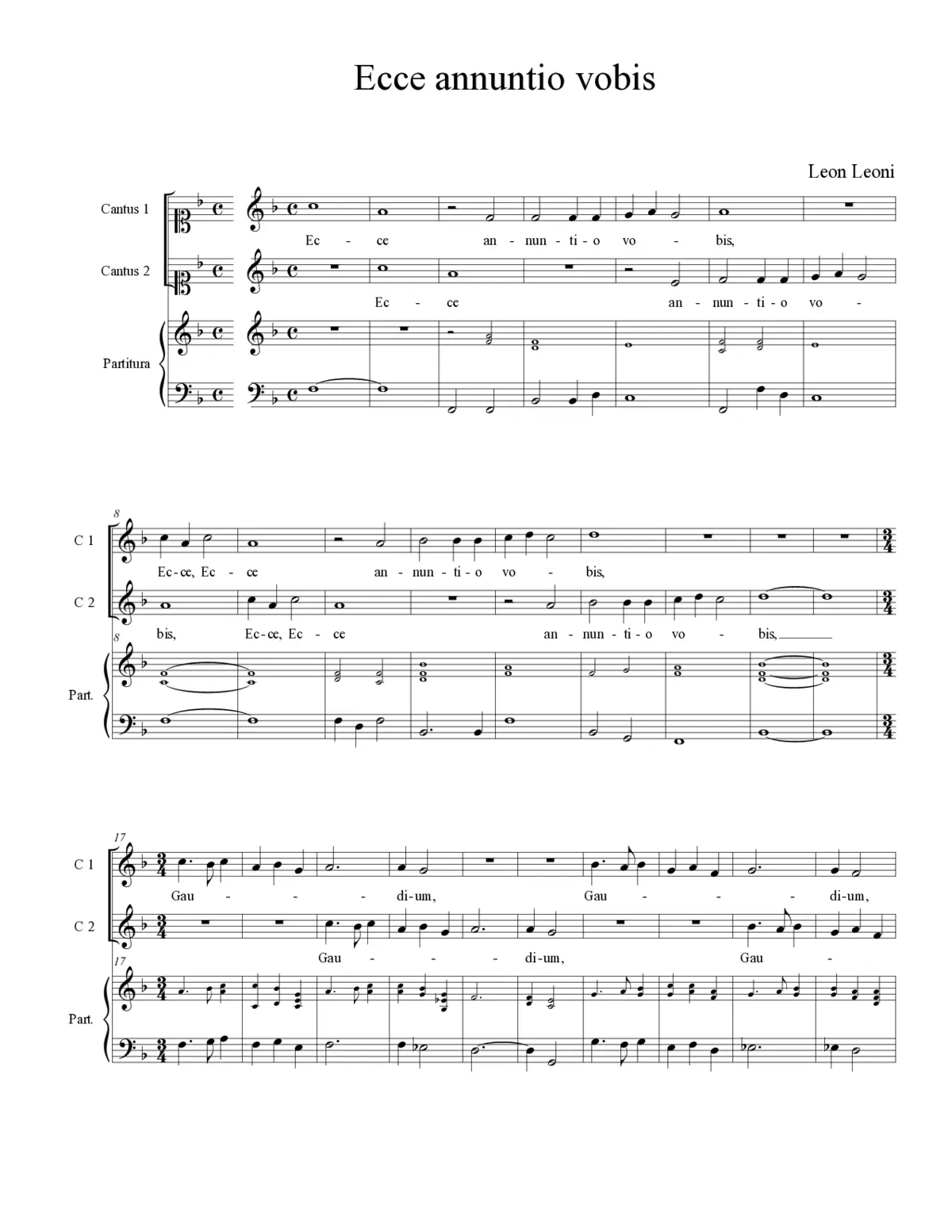 Ecce annuntio vobis - Page 1