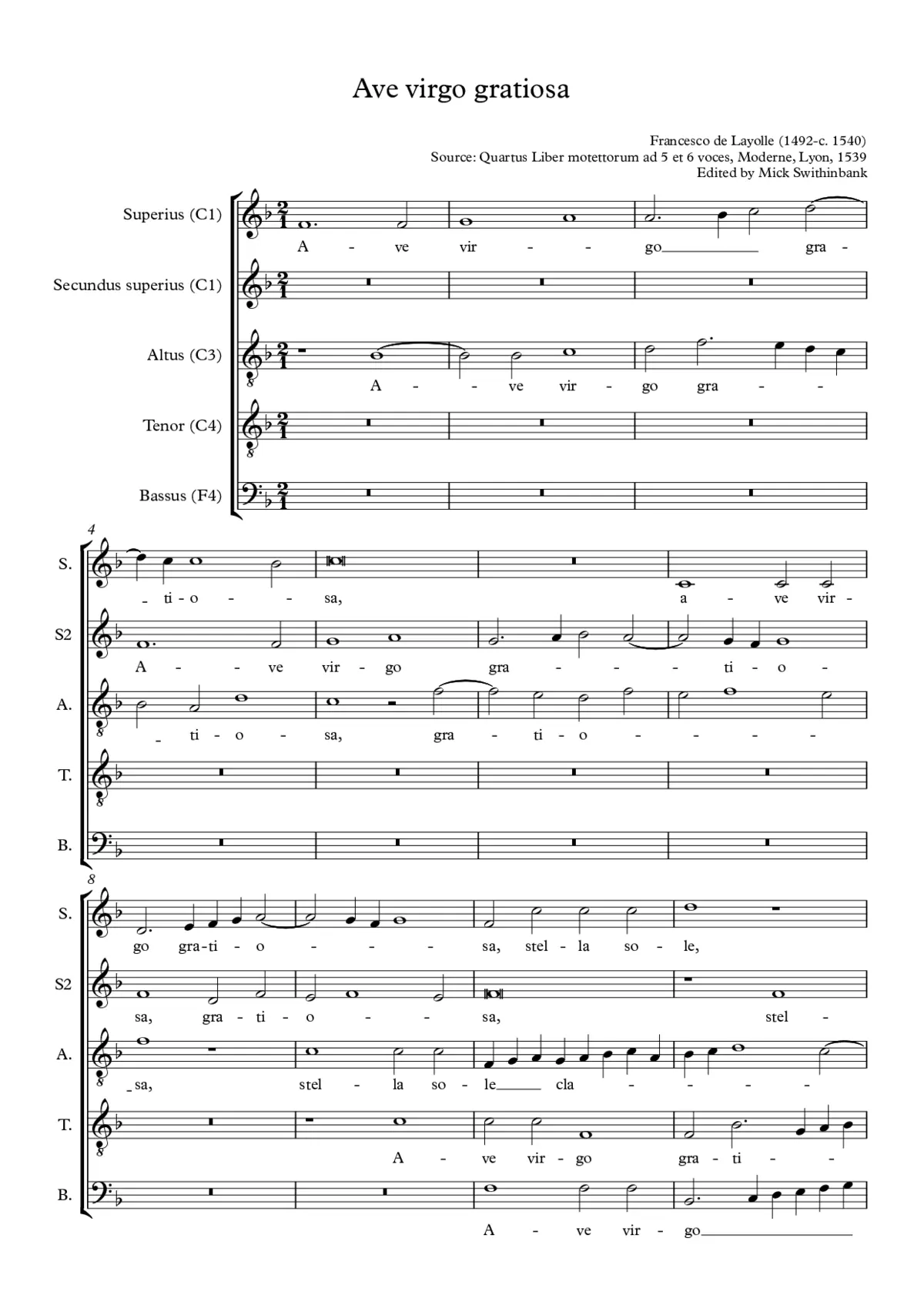 Ave virgo gratiosa - Page 1