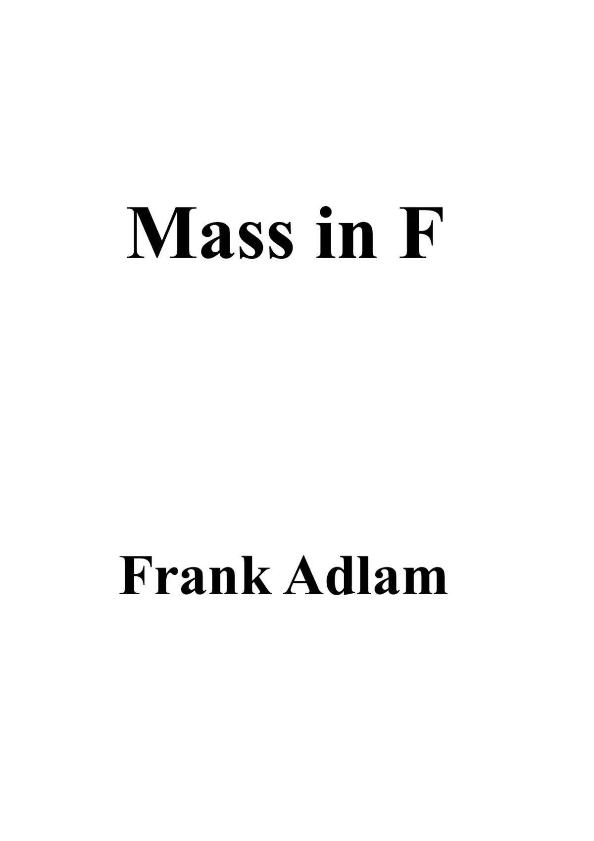 Mass in F - Page 1