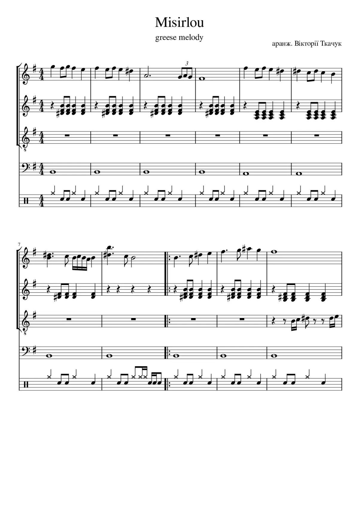 Misirlou for bandura - Page 1