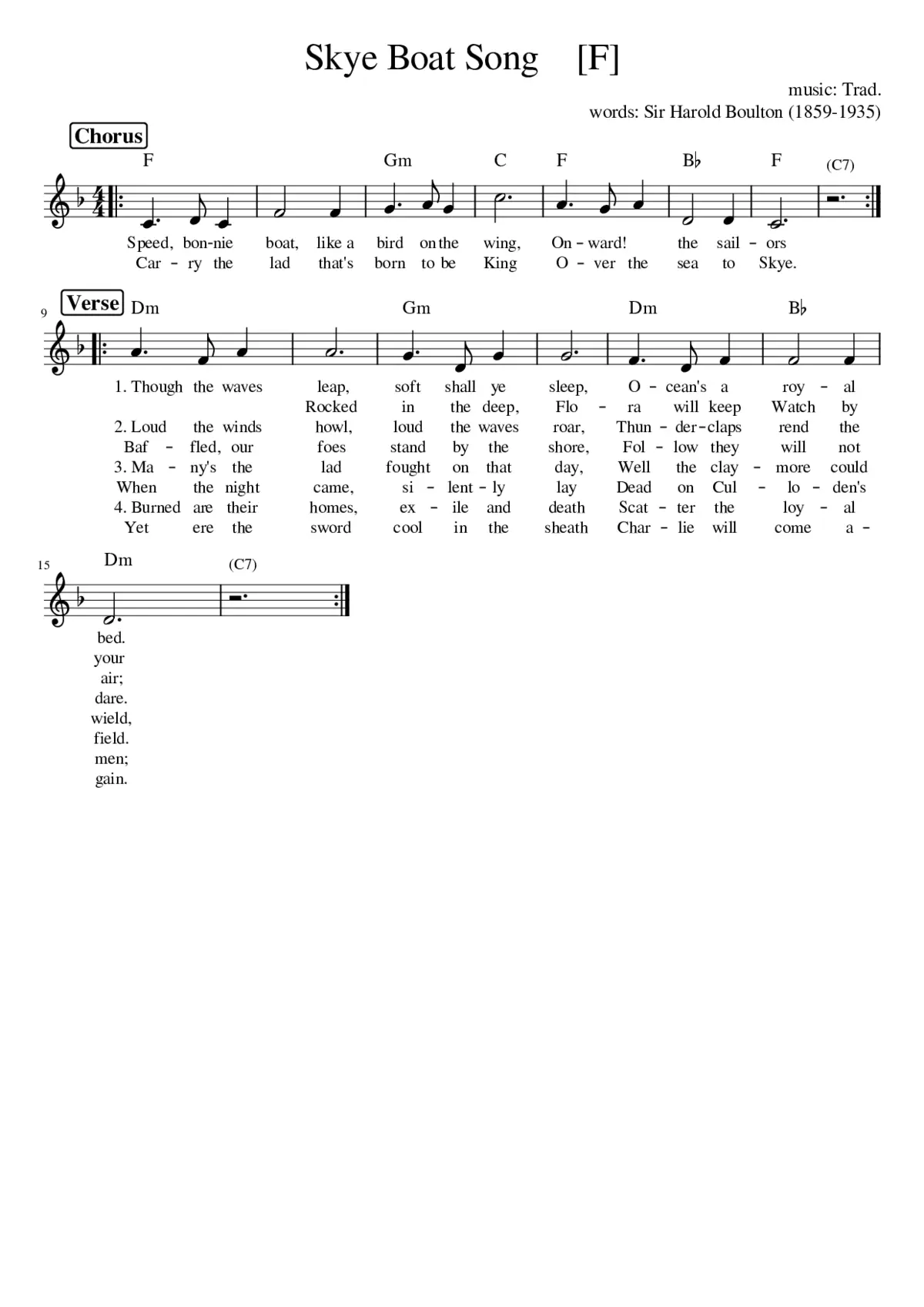 the skye boat song - Page 1