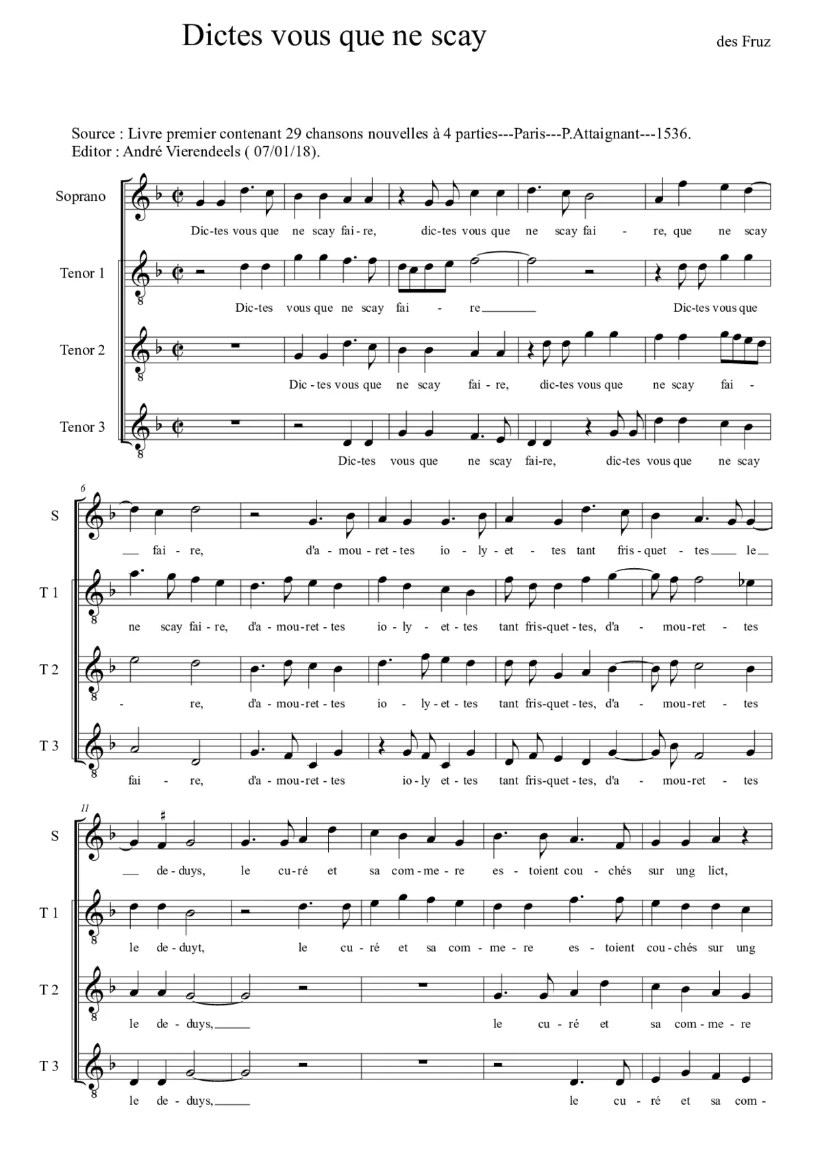 Dictes vous que ne scay faire - Page 1