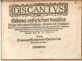 20 Schöner außerleßner deutscher Psalm, Moteten und geistlichen Lieder