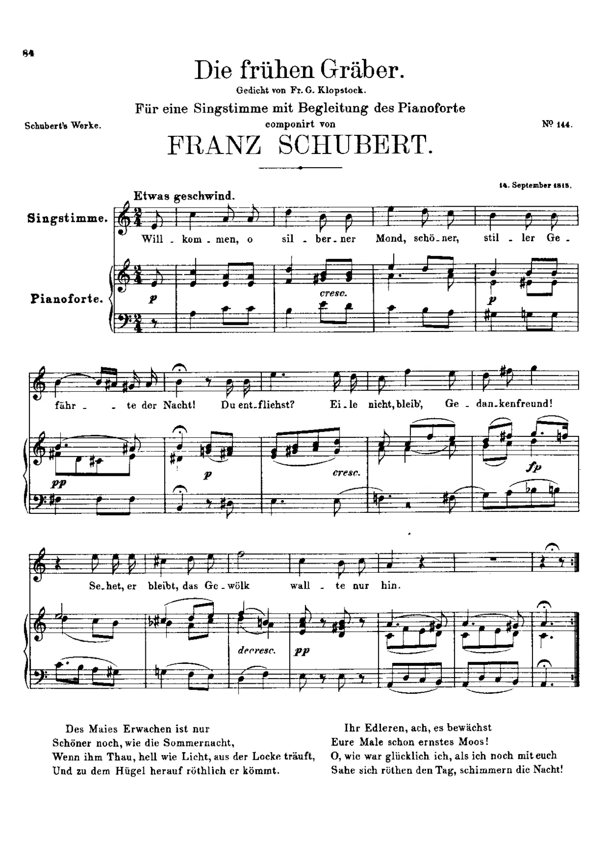 Die frühen Gräber, D.290 - Page 1
