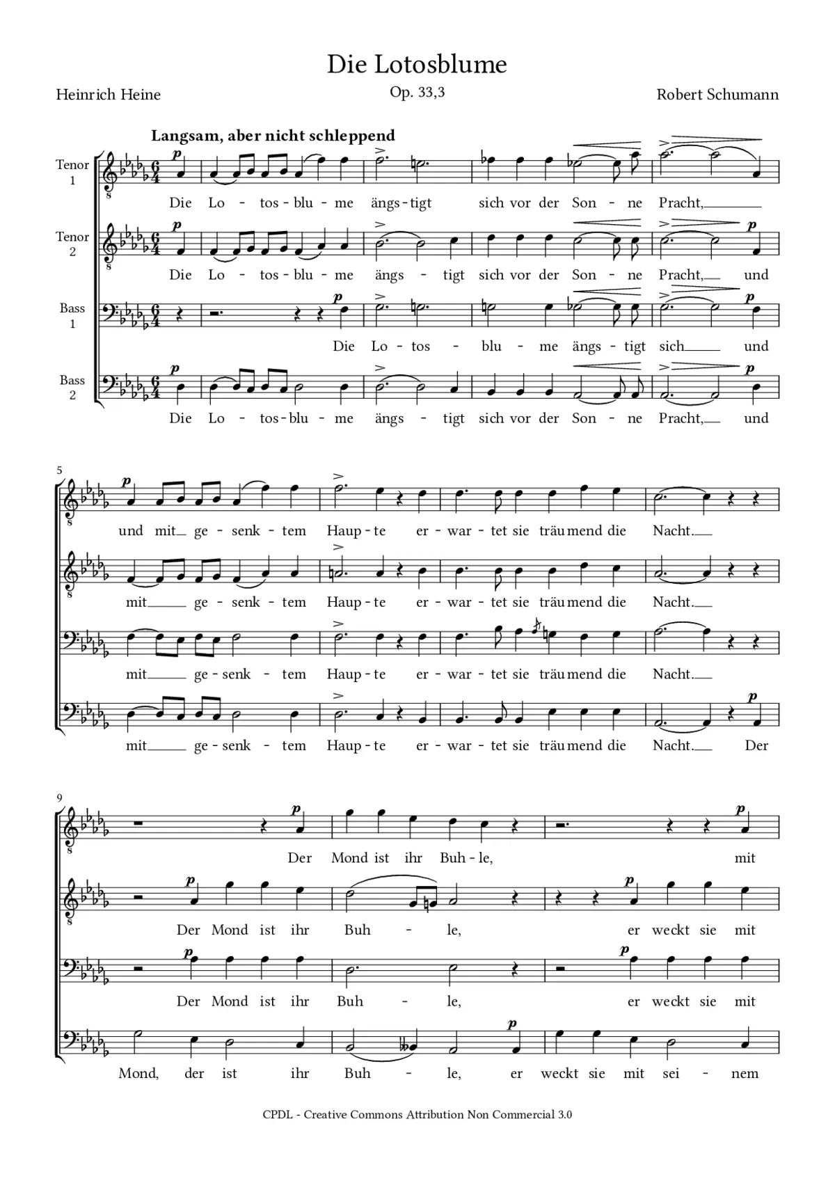 Die Lotosblume, Op. 33 No. 3 - Page 1