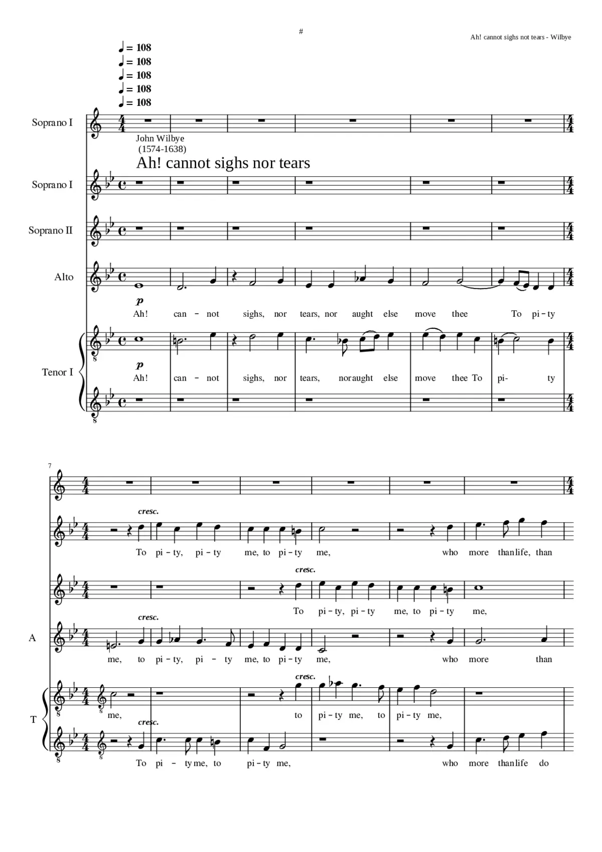 Ah! cannot sighs nor tears - Page 1