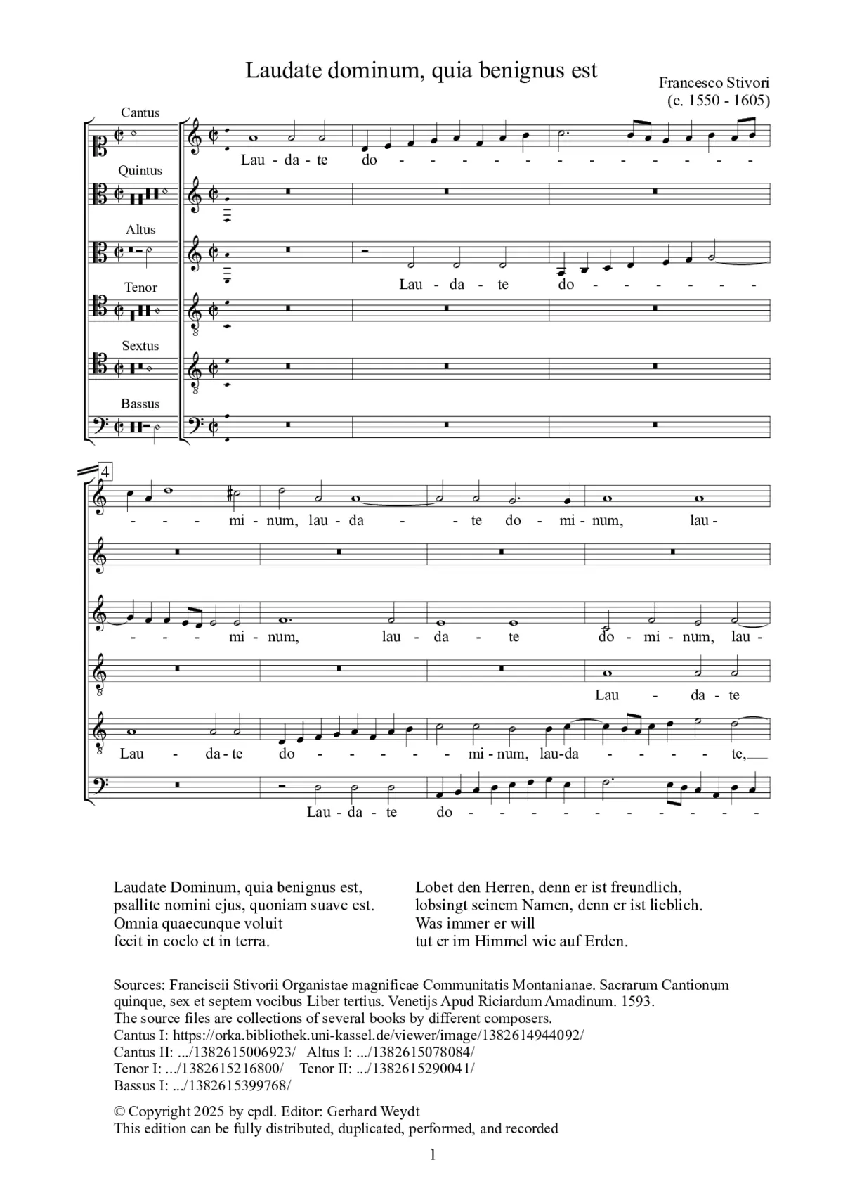 Laudate dominum, quia benignus est - Page 1