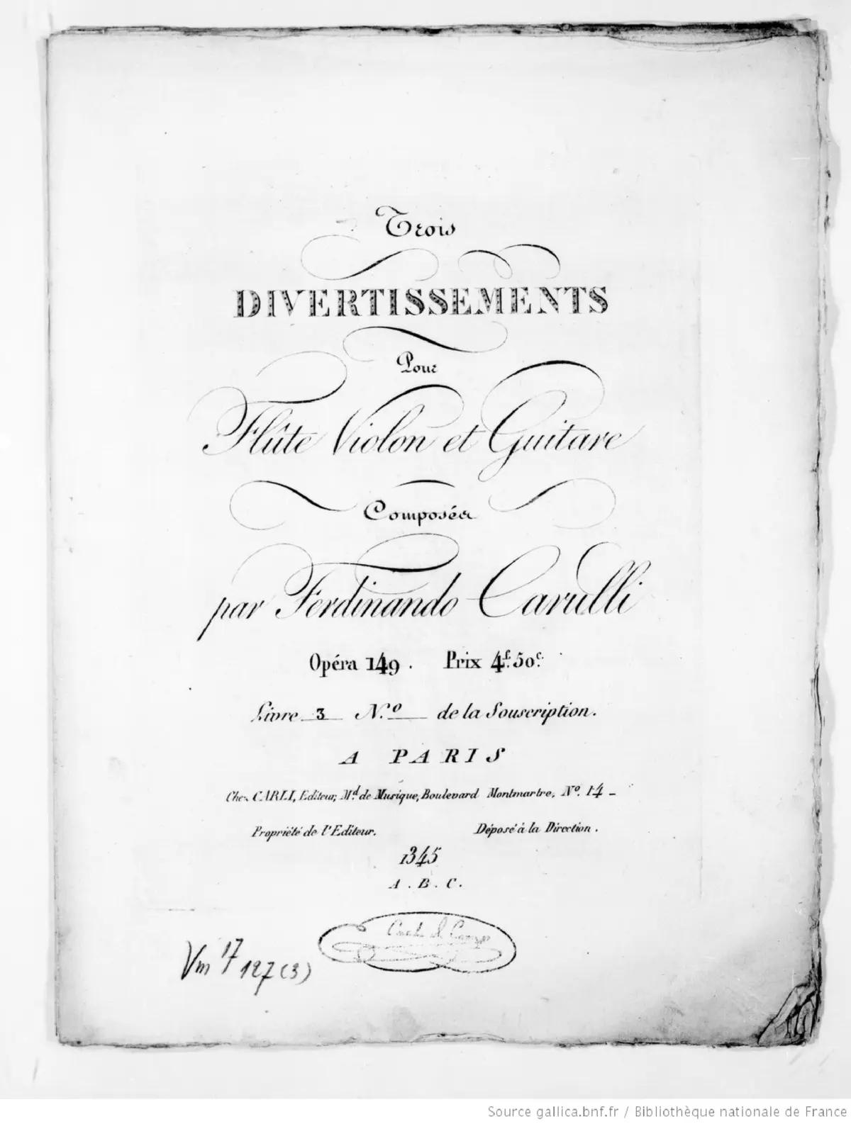 3 Divertissements pour Flûte, Violon, et Guitare - Page 1