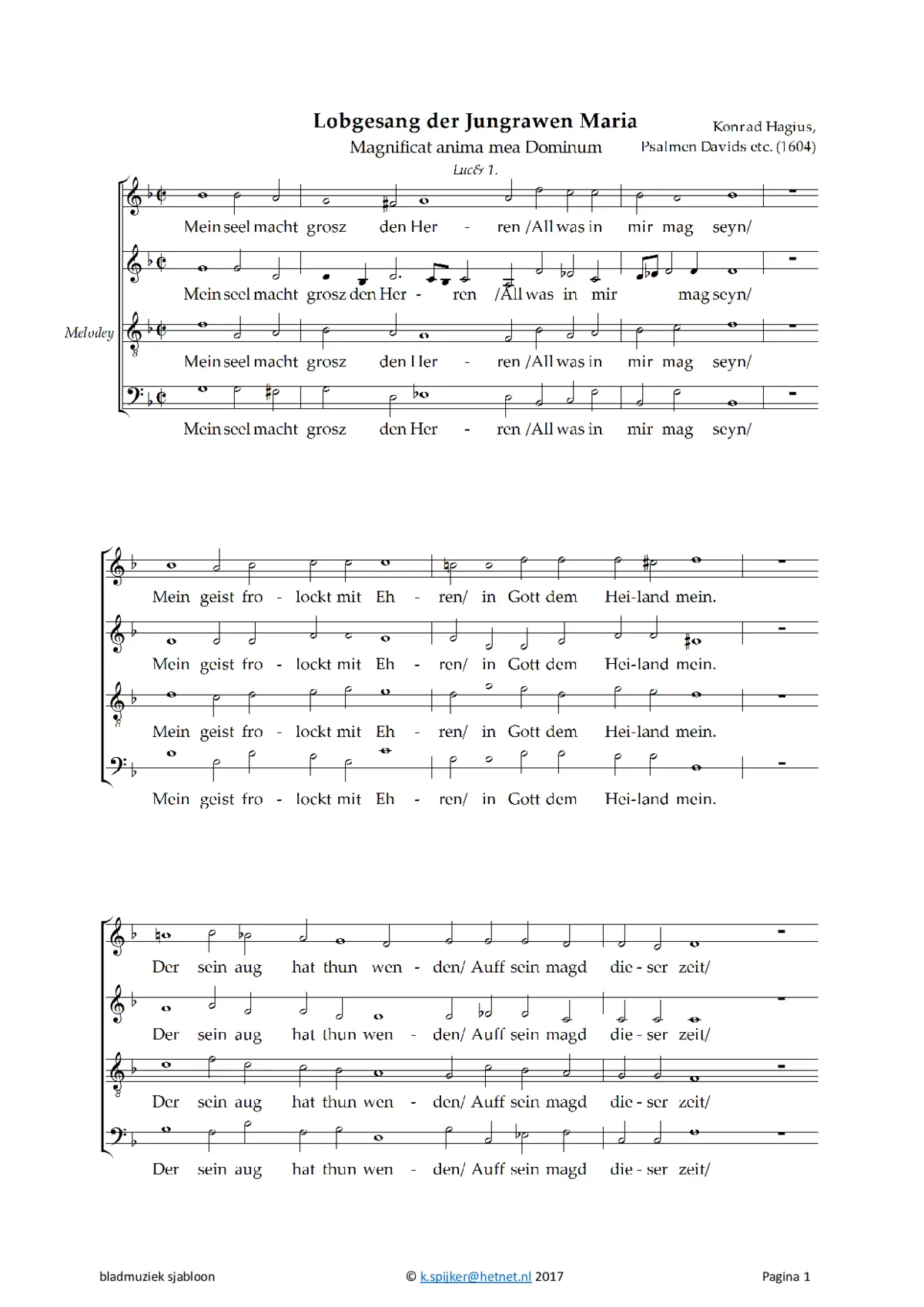 Mein Seel macht grosz den Herrn - Page 1