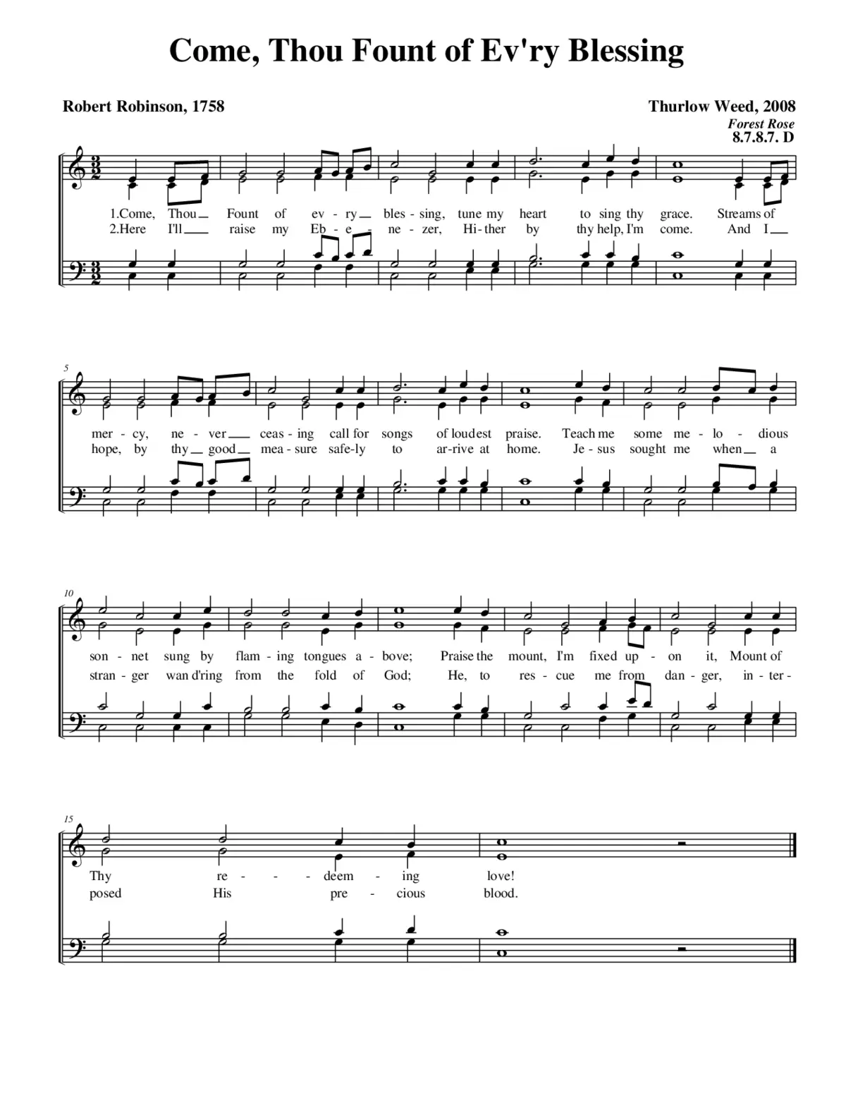Come, Thou Fount of every blessing - Page 1