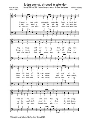 Judge eternal, throned in splendor