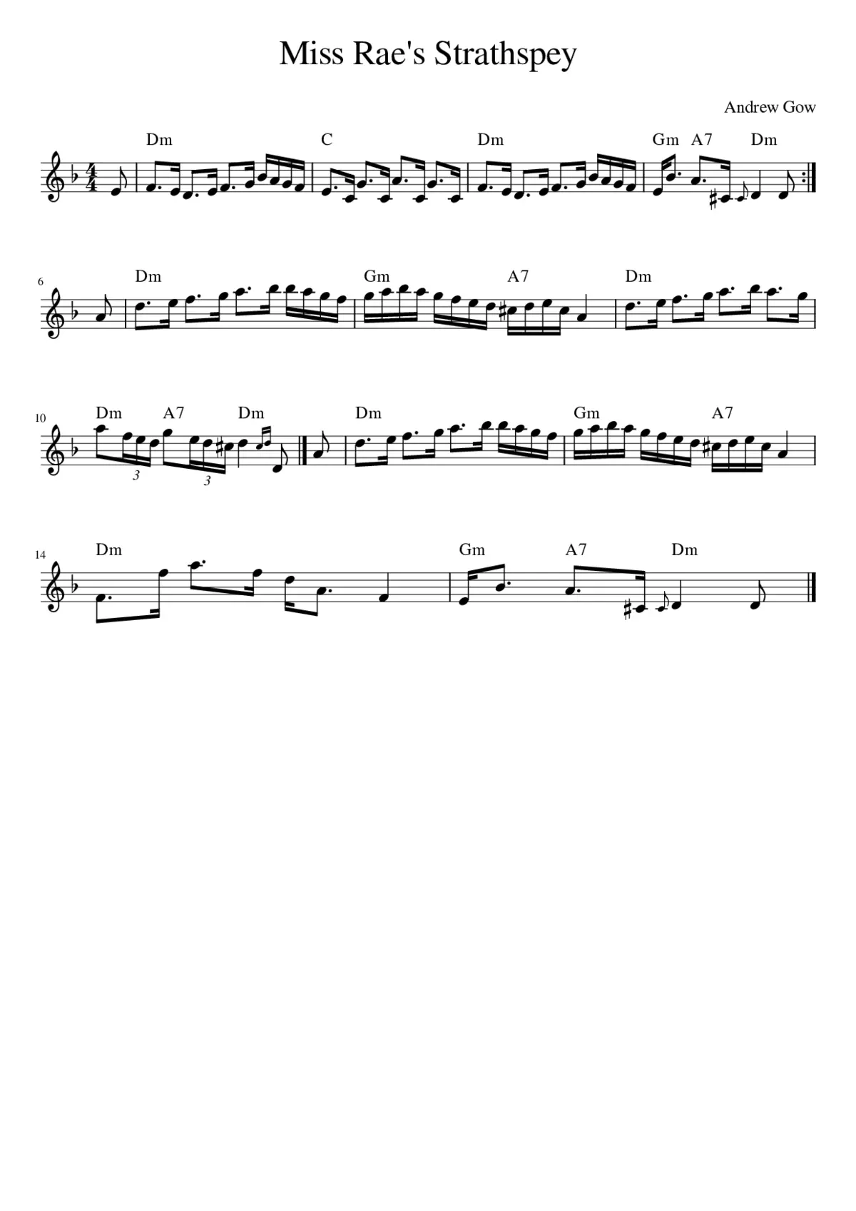 Miss Rae's Strathspey - Page 1