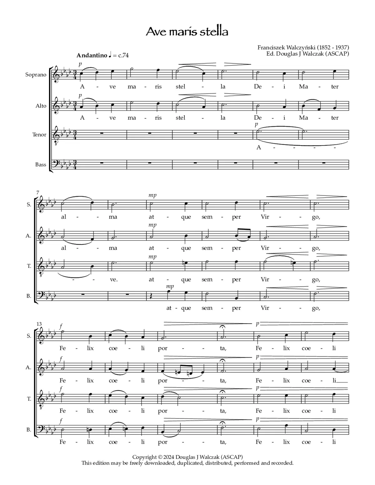 Ave maris stella in A Flat - Page 1