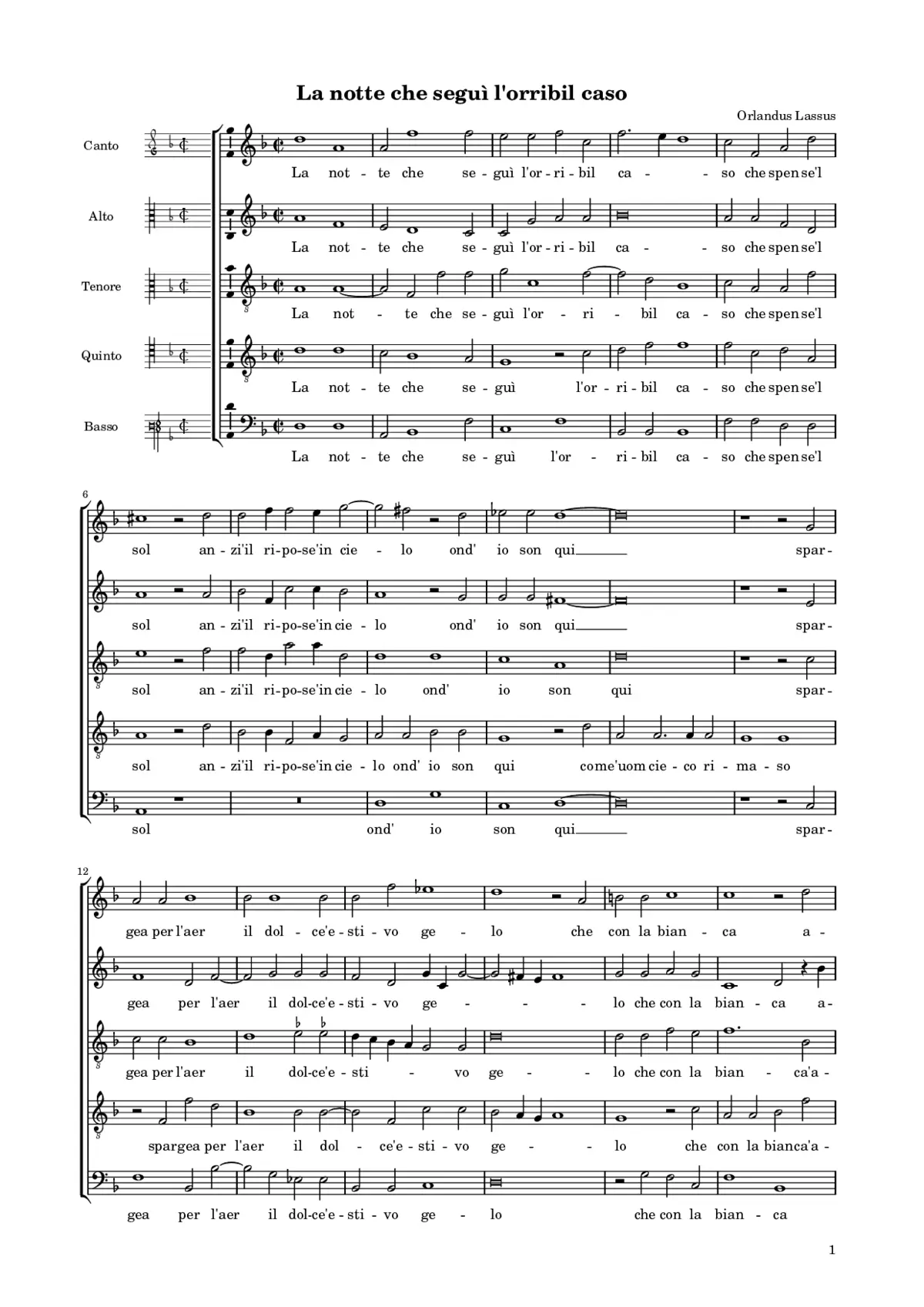 La notte che segui l'horribil caso - Page 1