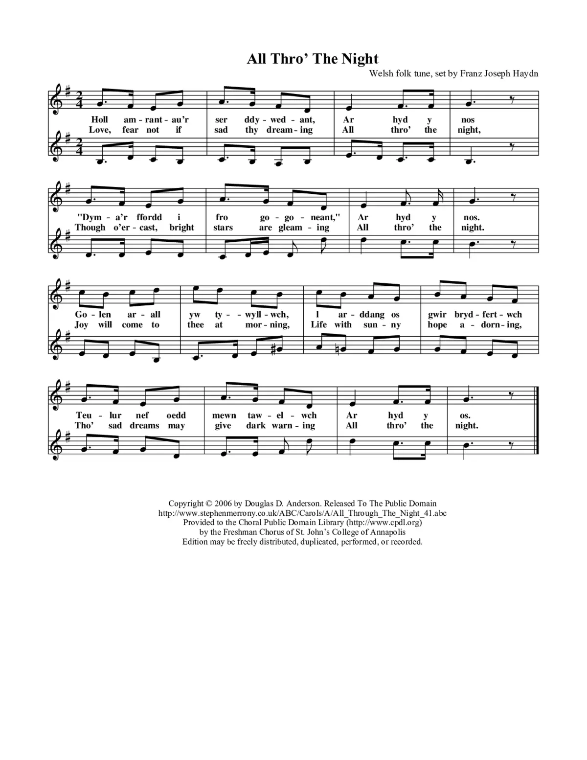 Ar hyd y nos - Page 1