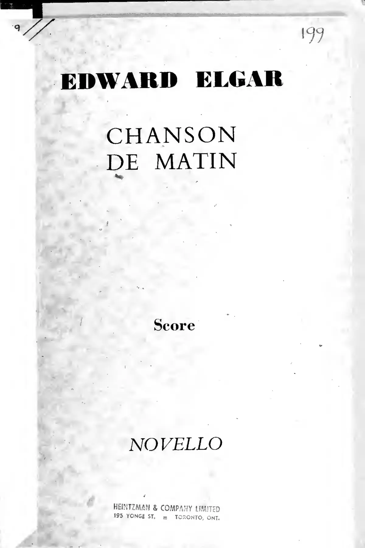 Chanson de Nuit et Chanson de Matin - Page 1