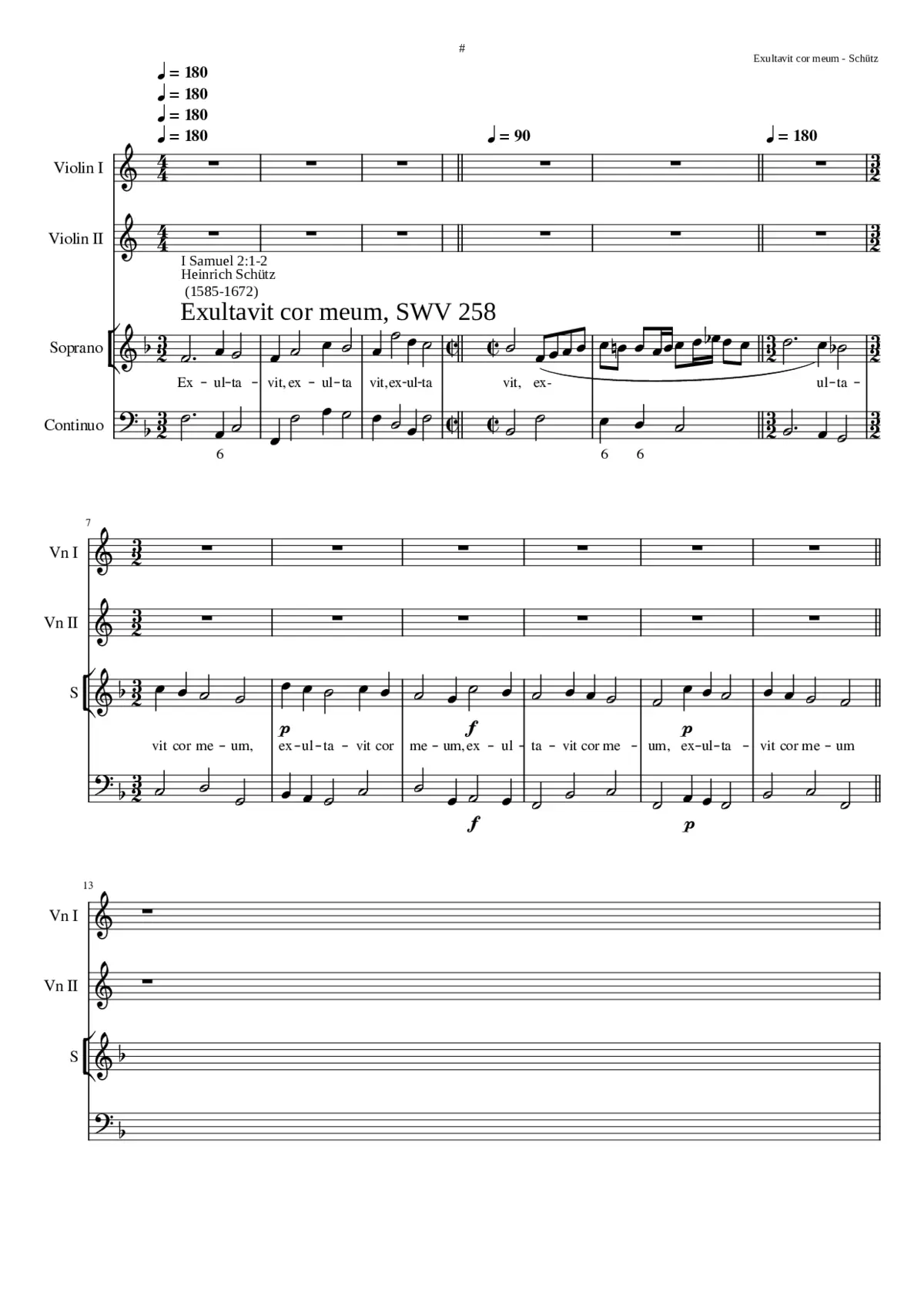 Exultavit cor meum in Domino SWV 258 - Page 1