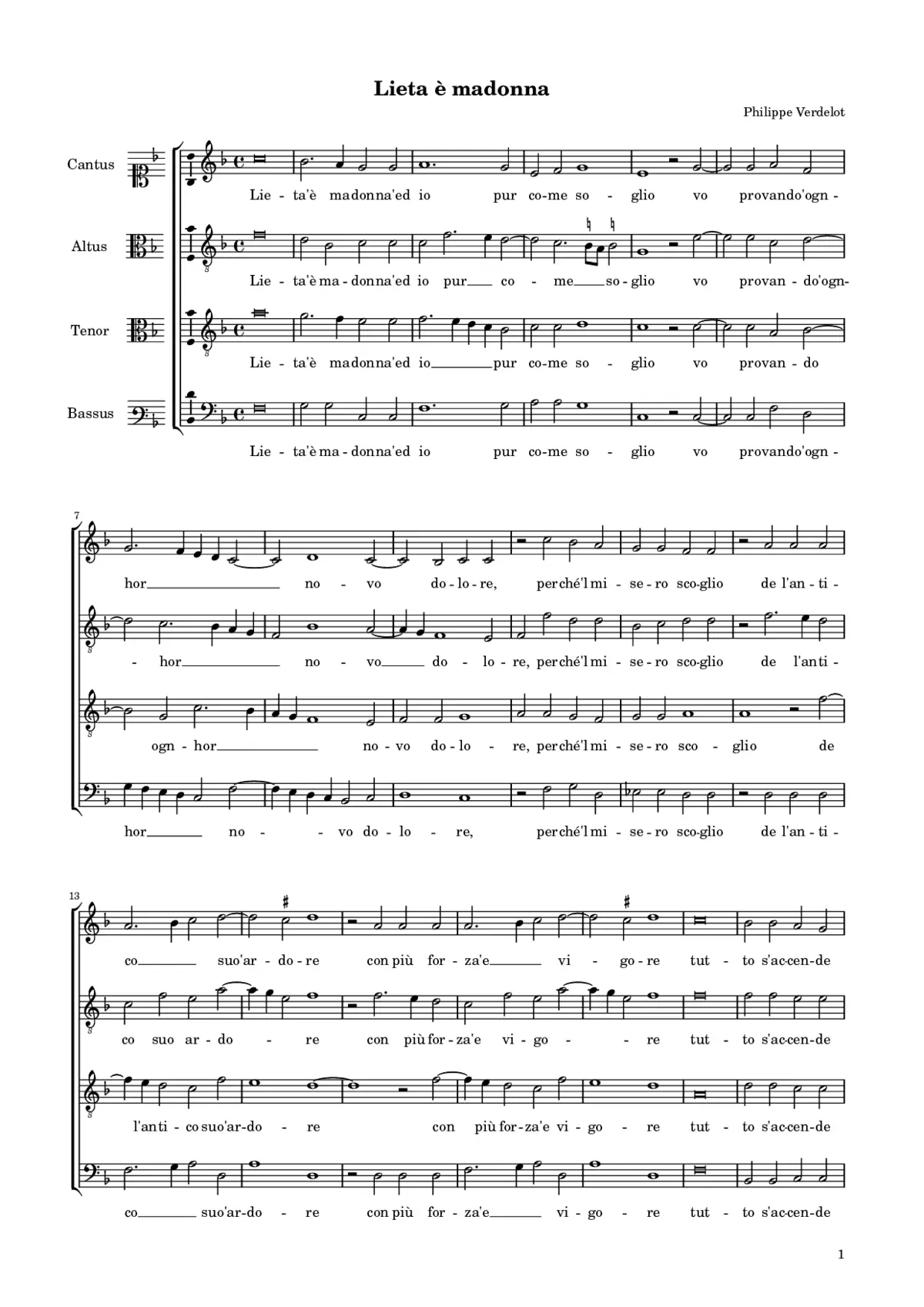 Lieta è madonna - Page 1