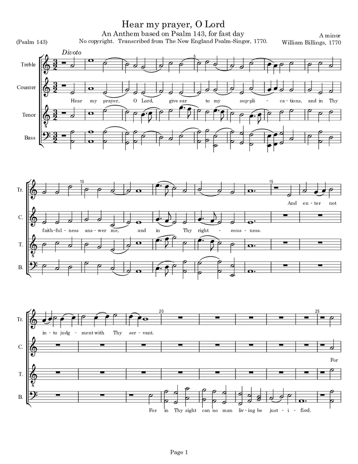 Hear my prayer, O Lord - Page 1