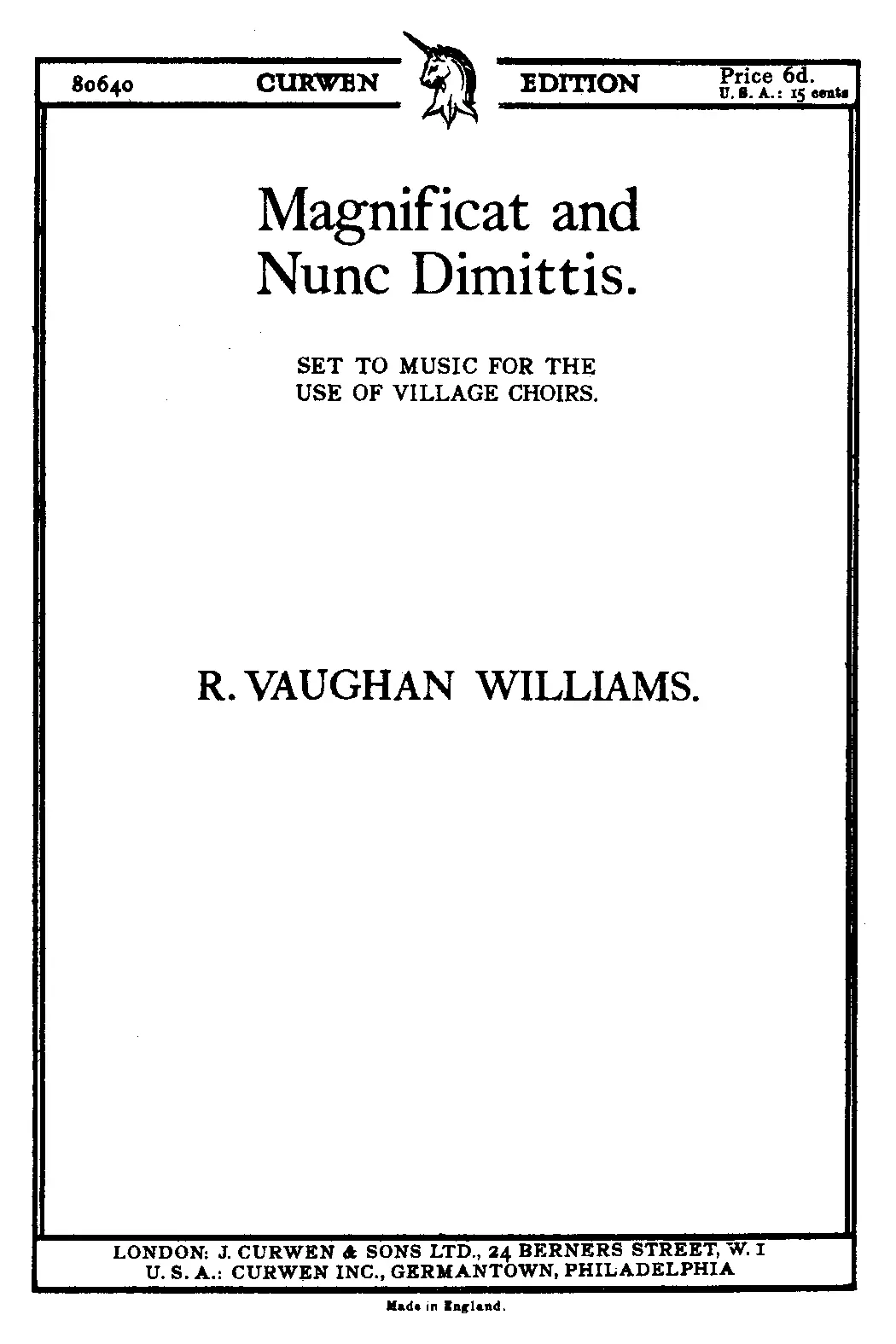 Magnificat and Nunc dimittis in C Major - Page 1