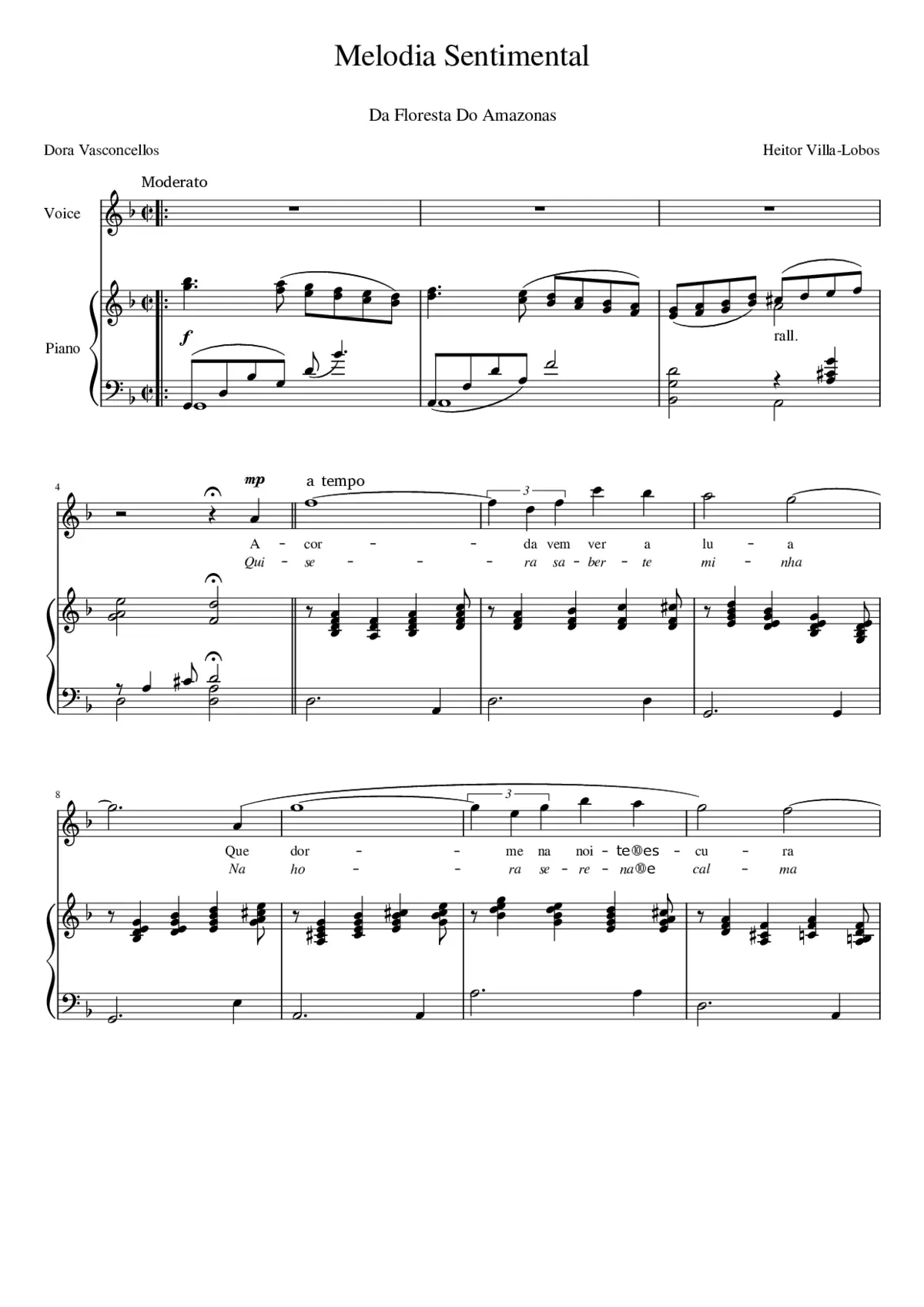 Fa M - Melodia Sentimental arrt H. Villa-Lobos - Page 1