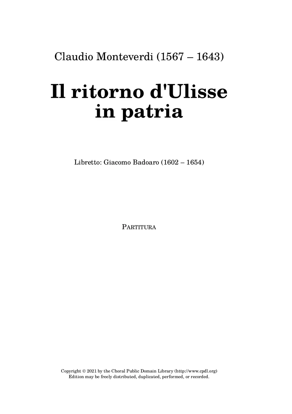 Il ritorno d'Ulisse in patria - Page 1