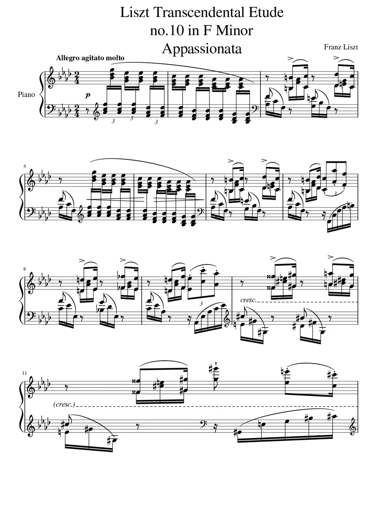 Études d'exécution transcendante S.139 - Page 1