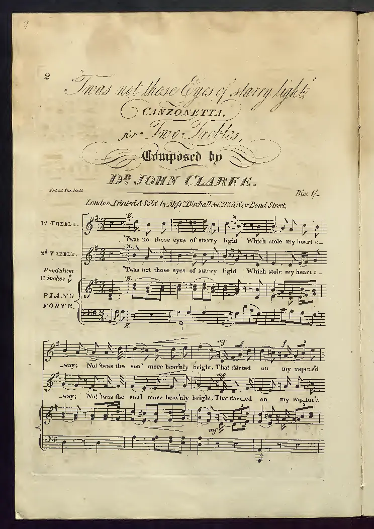 'Twas not those eyes of starry light - Page 1