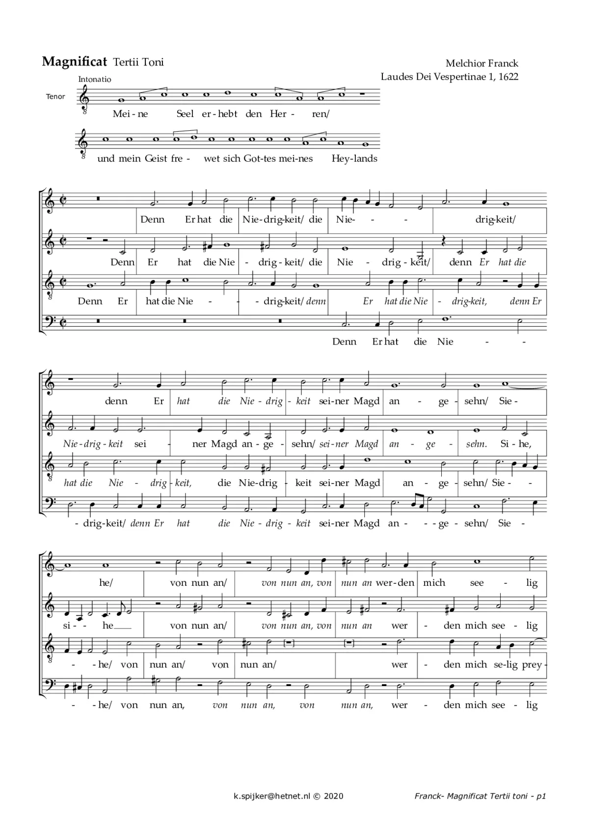 Magnificat tertii toni a 4 - Page 1