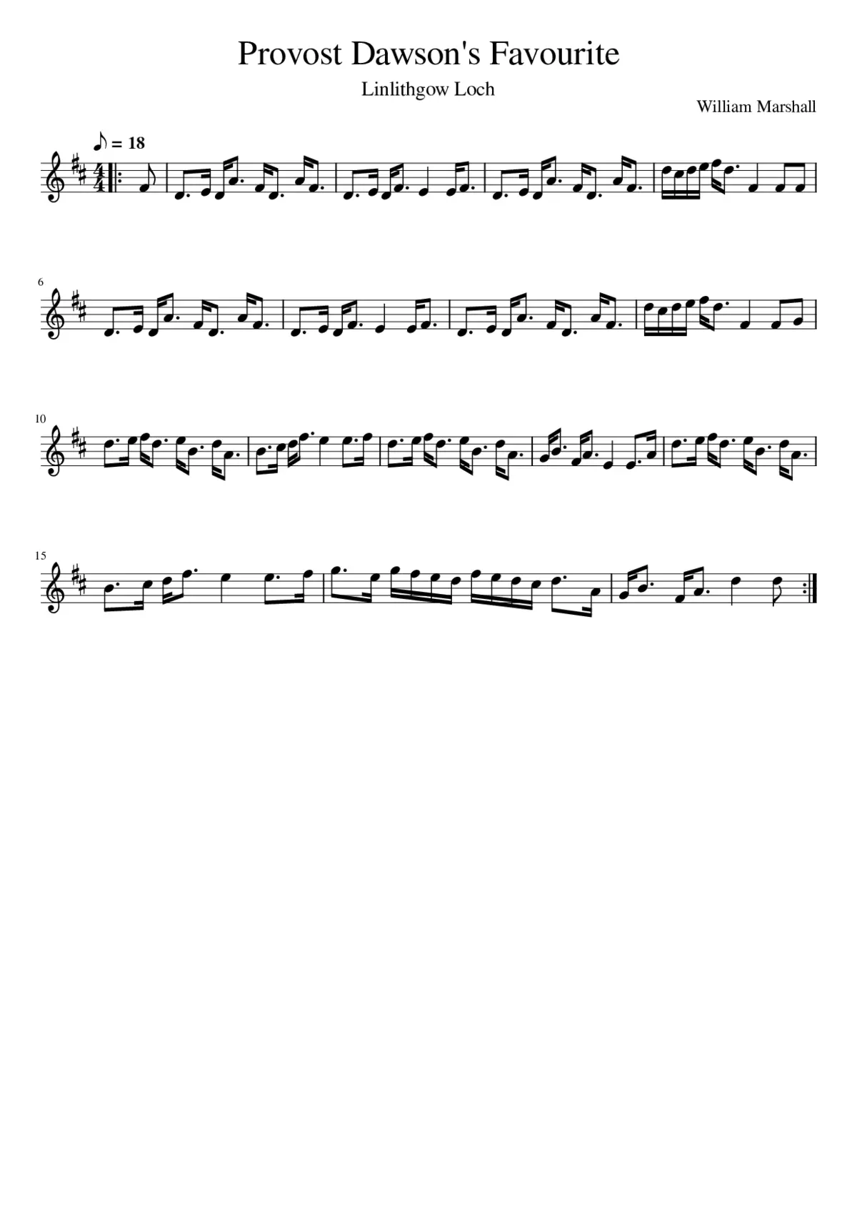 Provost Dawson's Favourite - Page 1