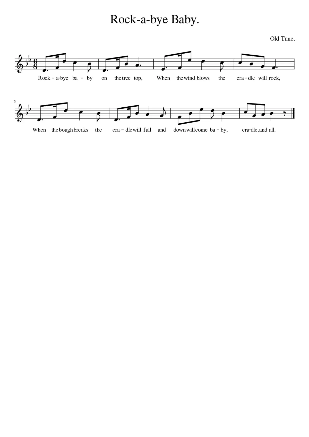 Rock-a-bye Baby. - Page 1