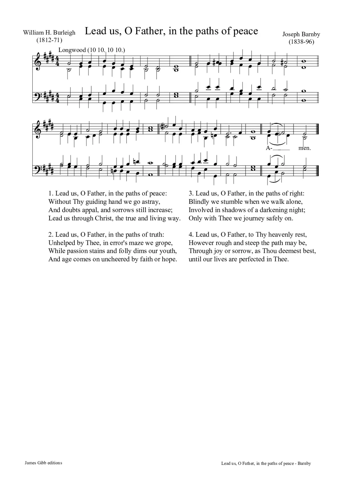 Lead us, O Father, in the paths of peace - Page 1