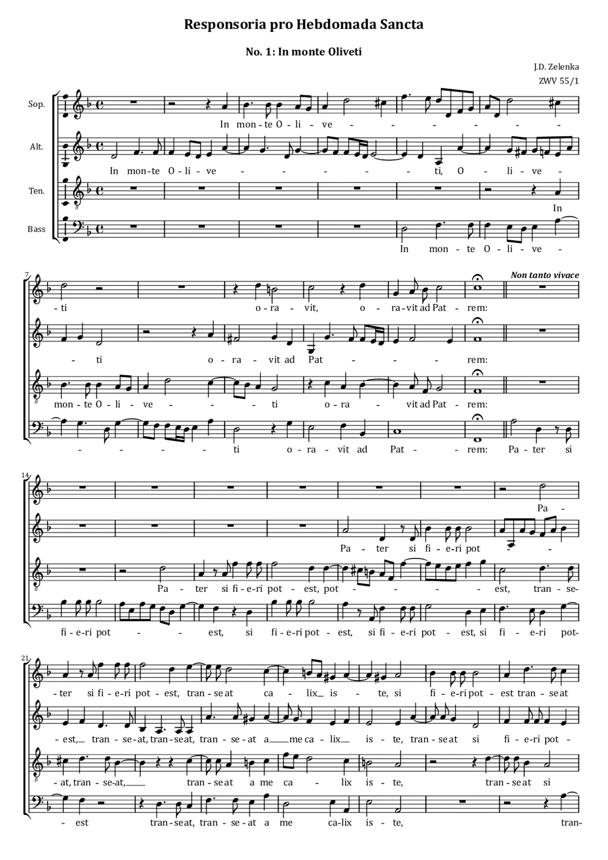 In monte Oliveti, ZWV 55:01 - Page 1