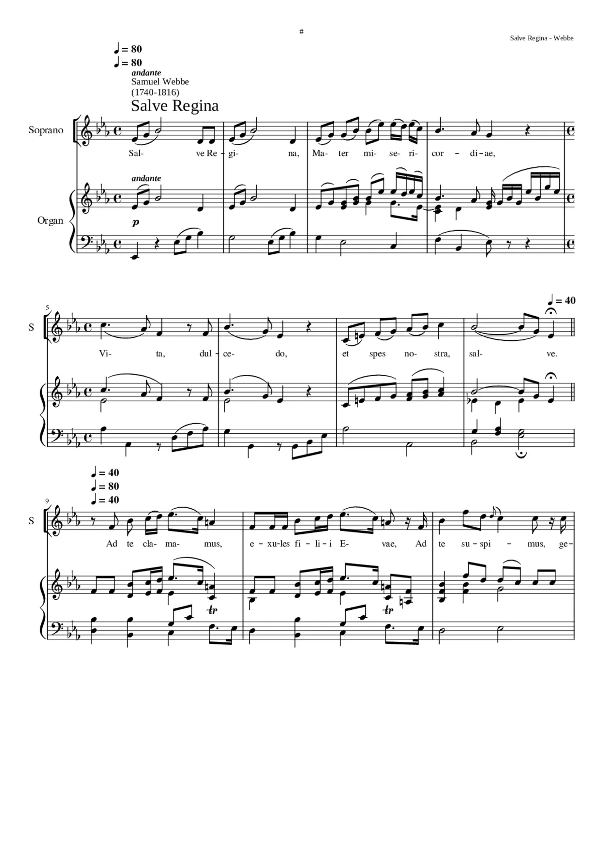 Salve Regina in E flat - Page 1