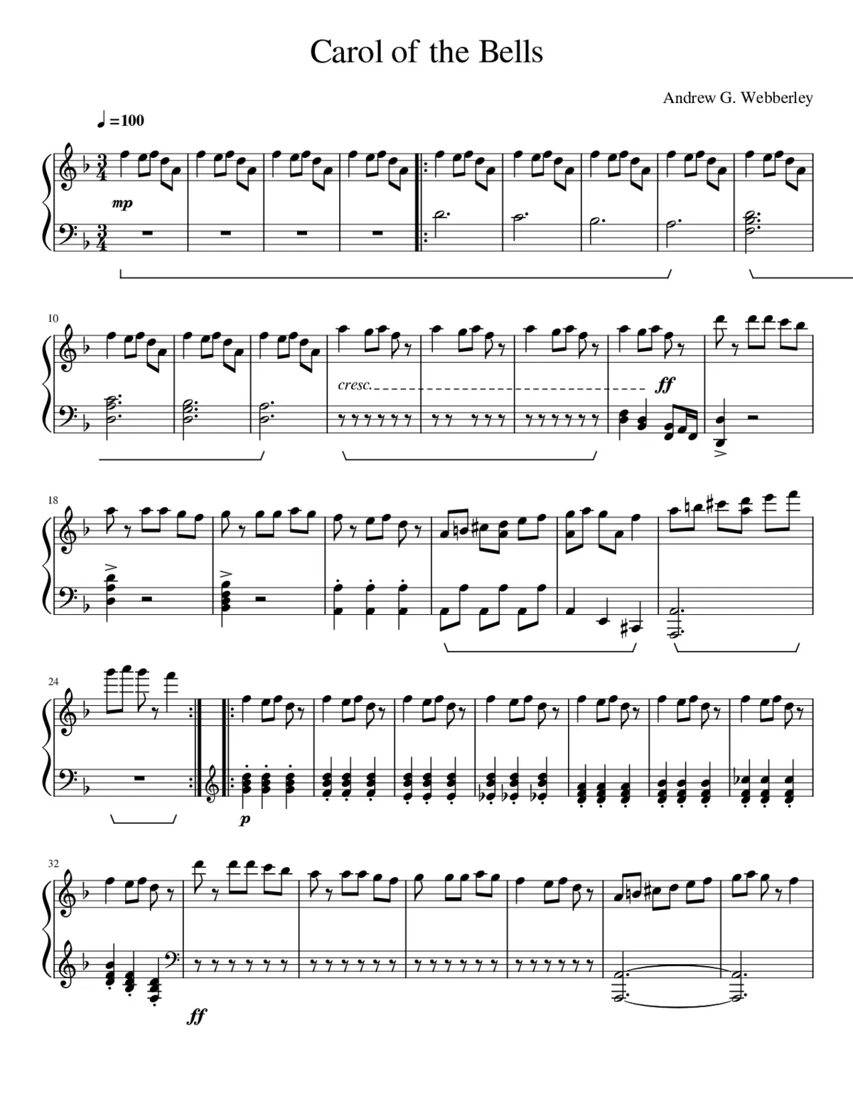 Carol of the bells - Page 1