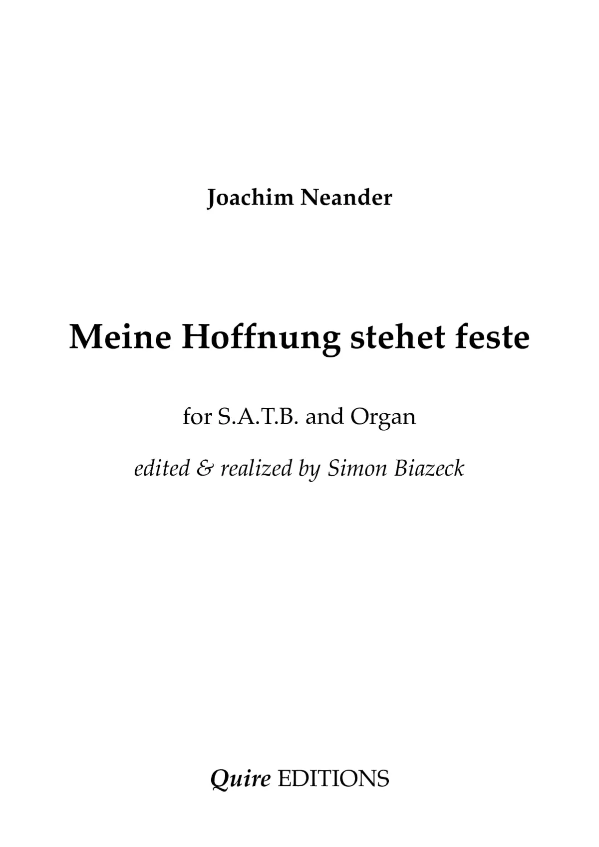 Meine Hoffnung stehet feste - Page 1