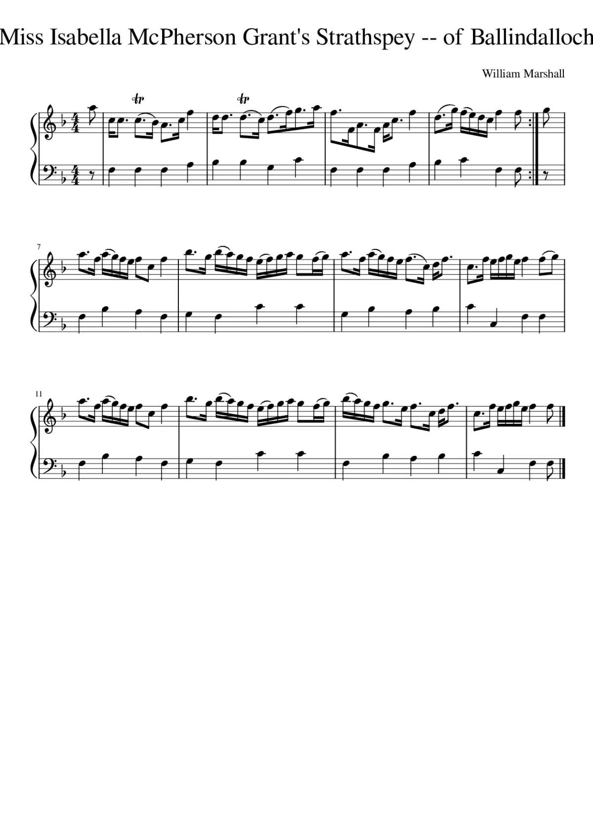 Miss Isabella McPherson Grant's Strathspey -- of Ballindalloch - Page 1