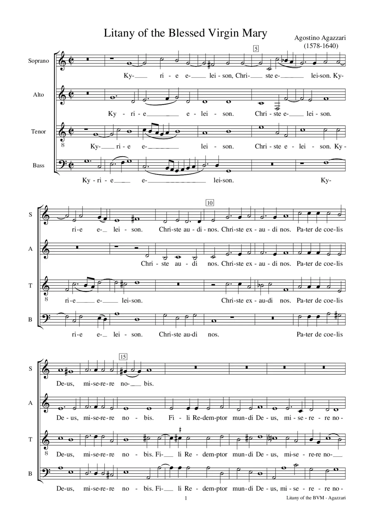 Litany of the Blessed Virgin Mary - Page 1