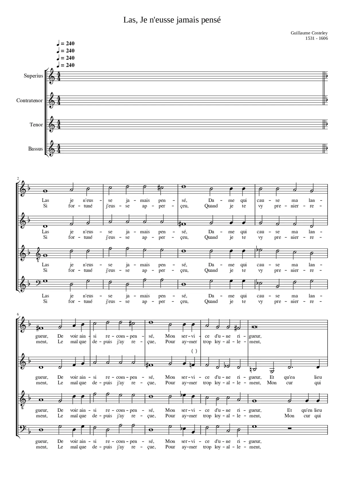 Las Je n'eusse jamais pensé - Page 1