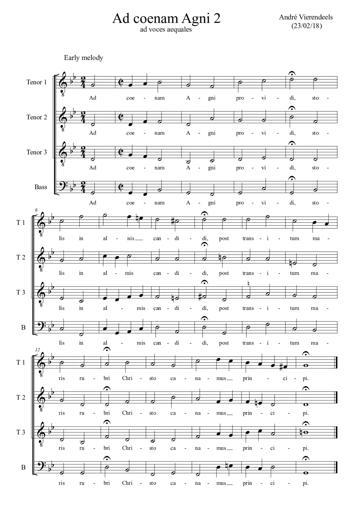 Ad coenam Agni providi II - Page 1