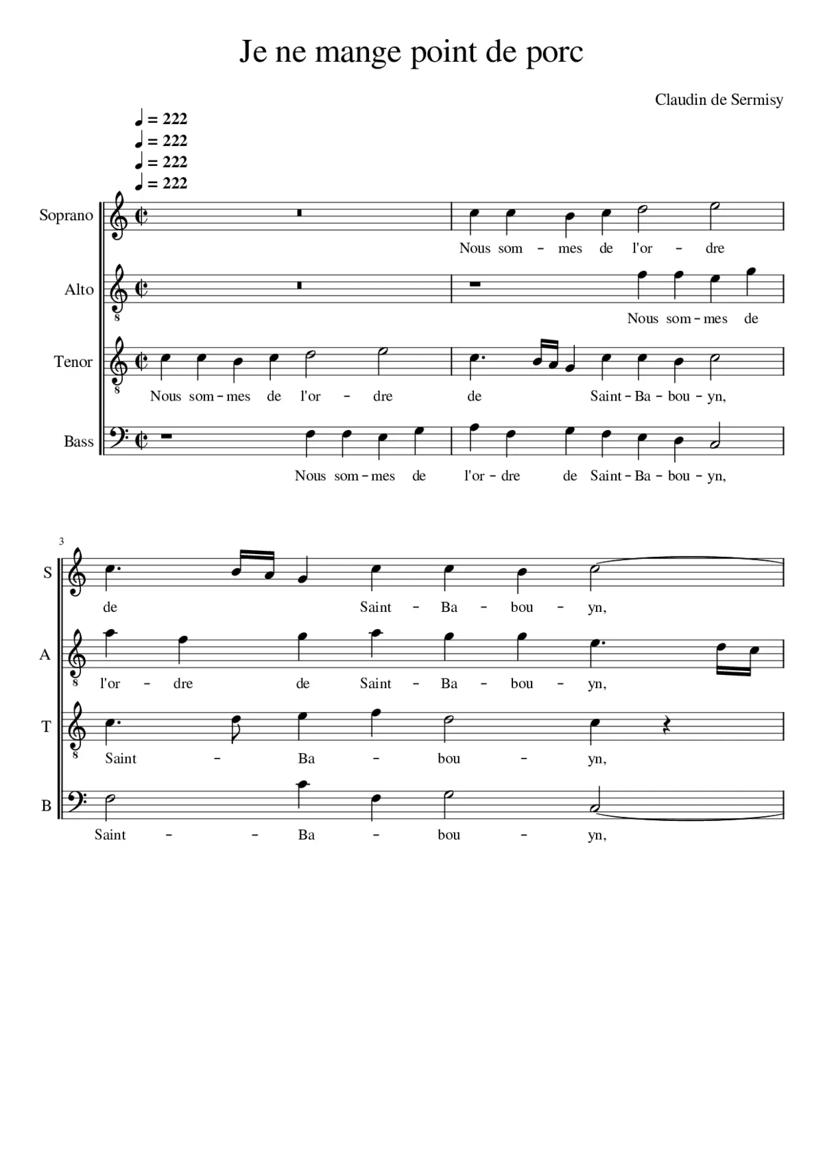 Nous sommes de l'ordre de Saint Babouin - Page 1